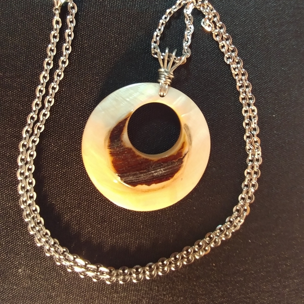 Mother of pearl necklace.